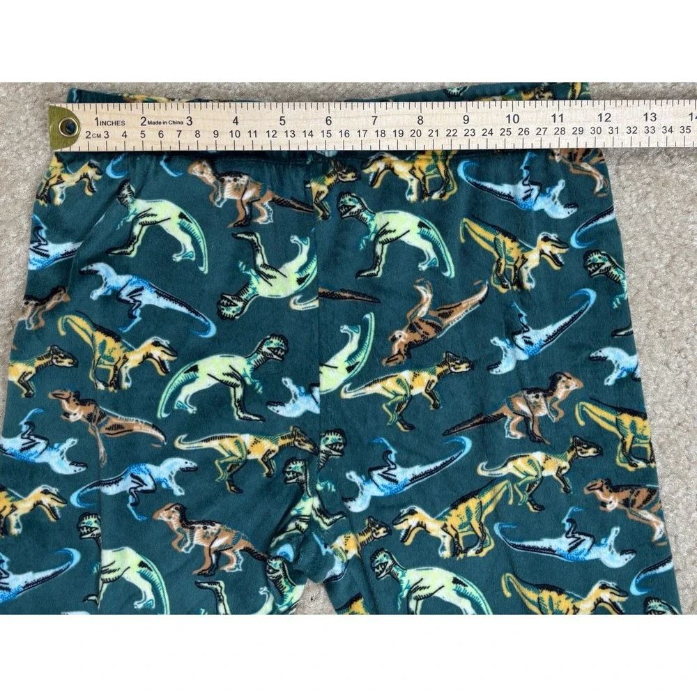 Cat & Jack Dinosaur Pattern Pajama Set Size 12 Green